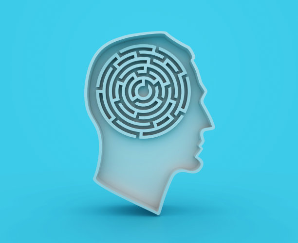 3D人头形状轮廓与迷宫图片下载