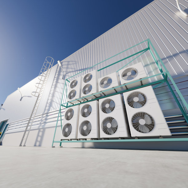 暖通空调系统冷凝器单元三维效果图。图片下载