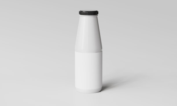 白色玻璃瓶模型。三维渲染图片下载