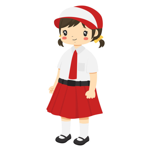 印尼小学生女生性格向量图片下载