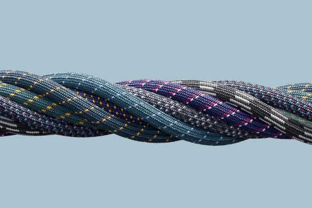 五颜六色的扭绳，伞绳图片下载