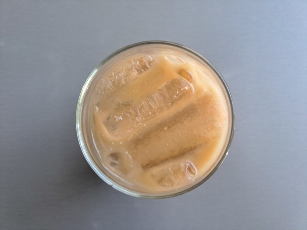 冰杯咖啡。饮料菜单。俯视图图片下载