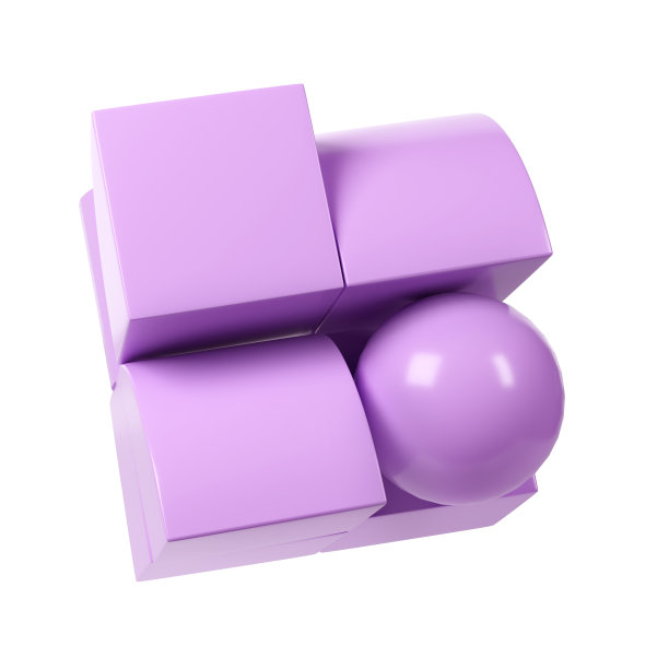 包豪斯风格的简单几何3D元素。紫丁香色设计经营形态原始。抽象背景海报，横幅，印刷品图片下载