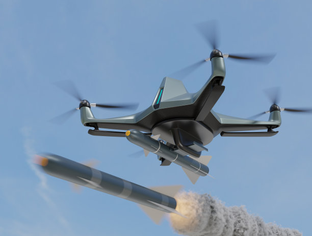 军用无人机在空中发射导弹图片下载