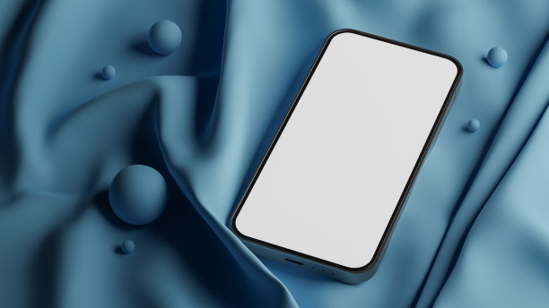 极简的智能手机模型背景软织物，3d渲染图片下载