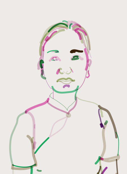 色彩轮廓风格可爱的年轻女子穿着旗袍水彩肖像图案图片下载