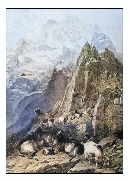 古色古香的写真画:山景图片下载