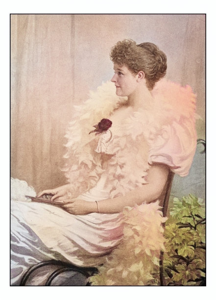 古董照片的绘画:妇女肖像图片下载