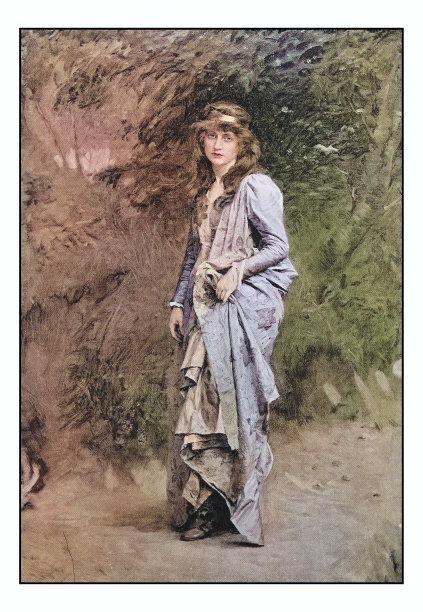 古董照片的绘画:妇女肖像图片下载