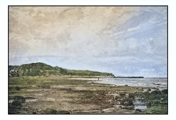 古董绘画照片:风景图片下载