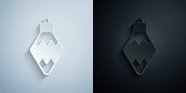 剪纸圣诞玩具灰色背景图标矢量素材图片下载