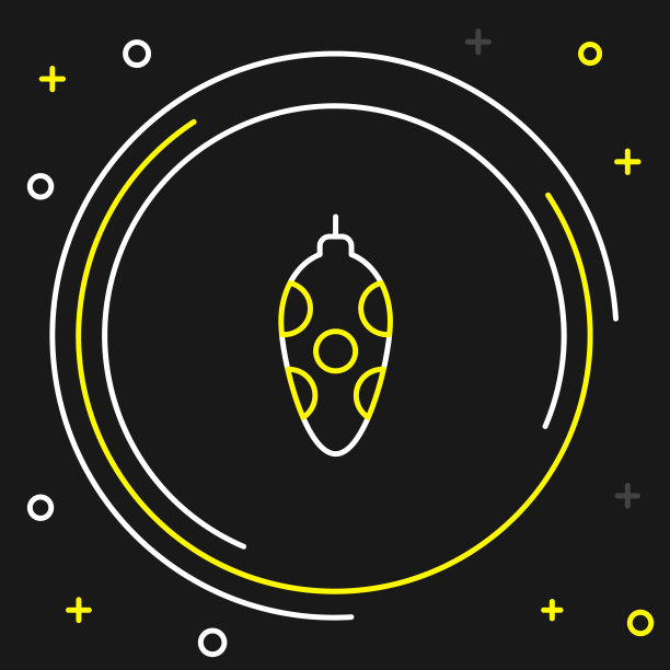 圣诞玩具线性图标黑色背景矢量素材图片下载