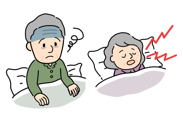 一个打鼾的女人和一个睡不着的男人图片下载