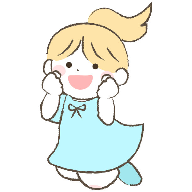 一个欢快的女孩跳的插图图片下载