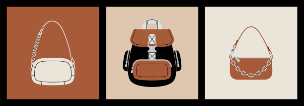 海报配上时尚的手袋和背包。图片下载