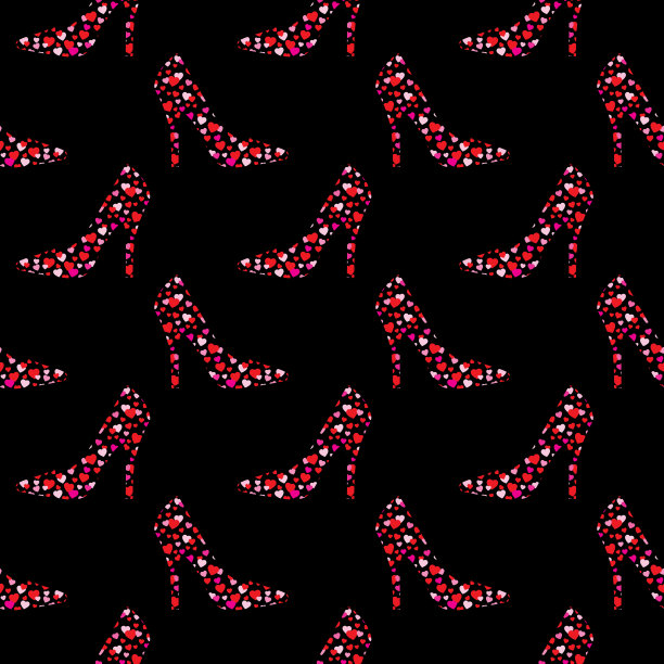 小心高跟鞋无缝图案图片下载