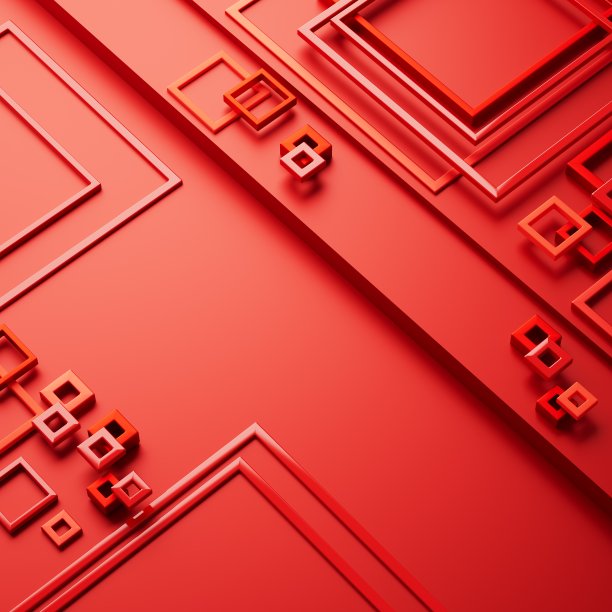 中国新年背景。3 d演示。3 d渲染。红色设计图片下载