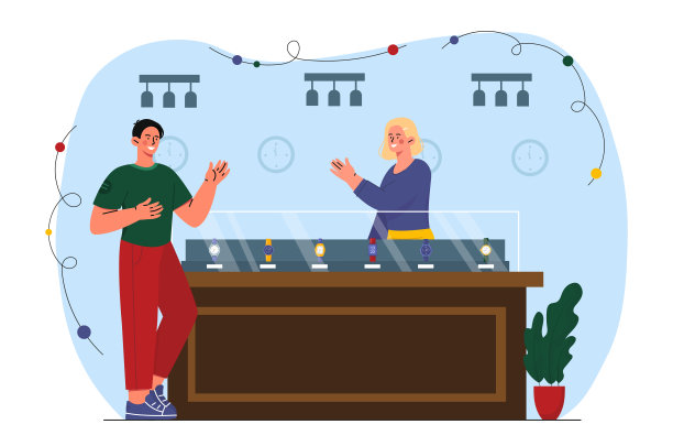 人们在手表店向量图片下载