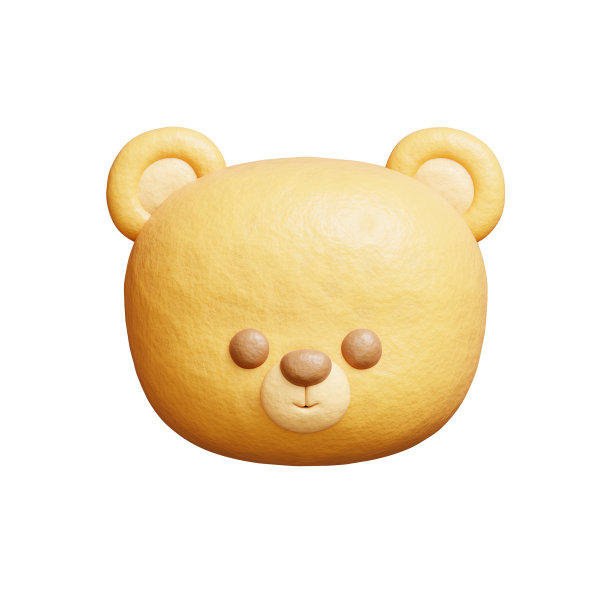 3D萌熊，卡通动物角色，3D渲染。图片下载