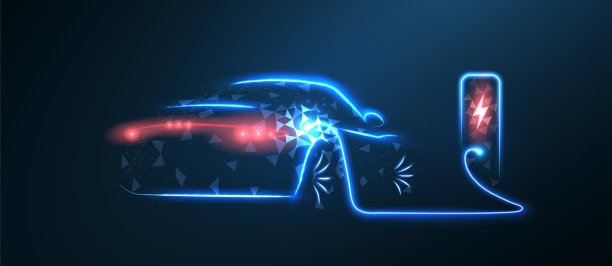 电动汽车。电动汽车连接到充电站。环保动力，电动汽车充电器图片下载