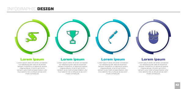 配有瑞士军刀，自行车奖杯，自行车气泵和头盔。业务信息图表模板。向量图片下载