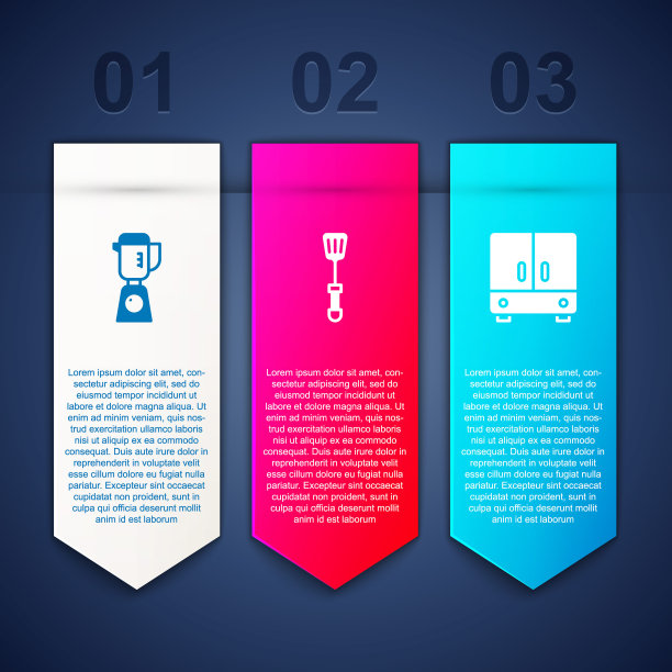 准备好搅拌机、抹刀和衣柜。业务信息图表模板。向量图片下载