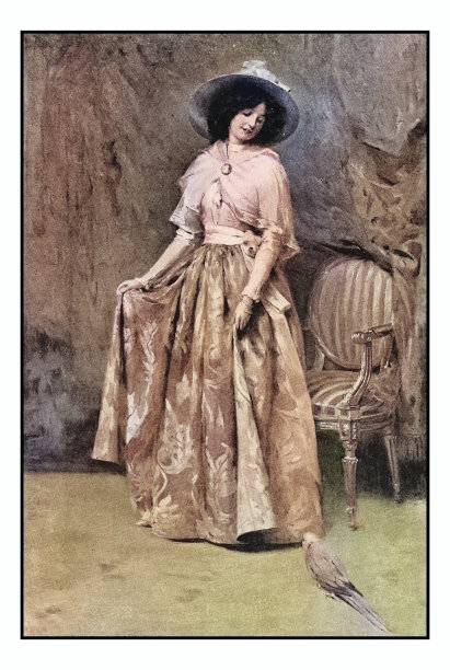 古董照片的绘画:妇女肖像图片下载