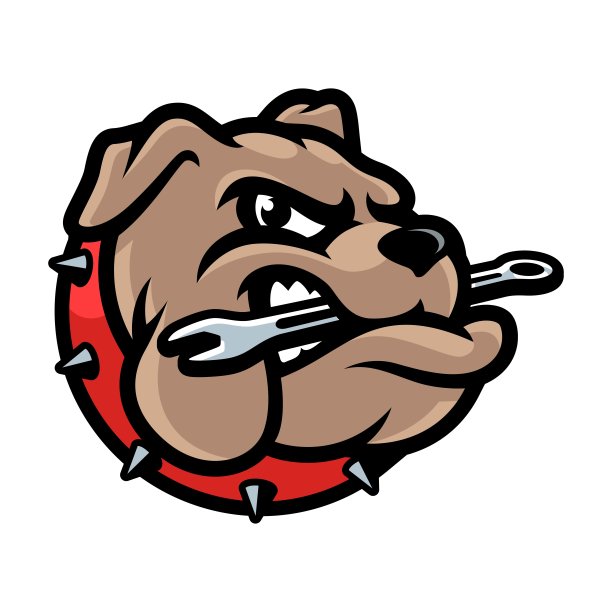 牛头犬头咬扳手图片下载