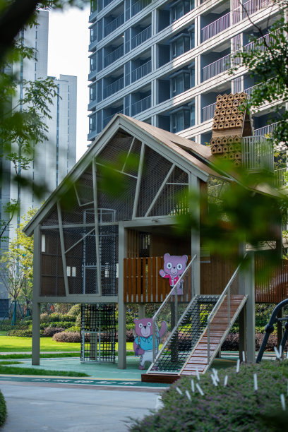 现代住宅园林景观，儿童游乐场图片下载