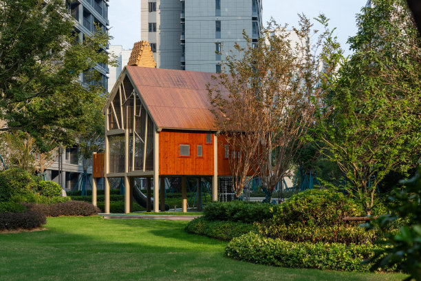 现代住宅园林景观，儿童游乐场图片下载