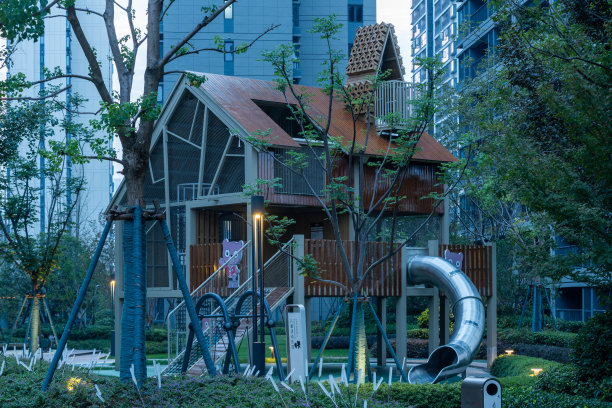 现代住宅园林景观，儿童游乐场图片下载
