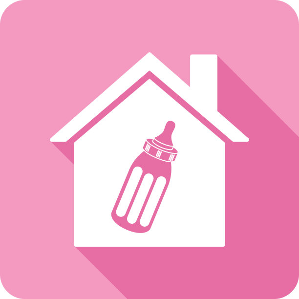 房子婴儿奶瓶图标剪影图片下载