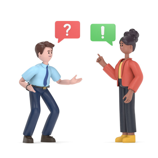 冲突：男女争吵（扁平风格3D渲染）图片下载