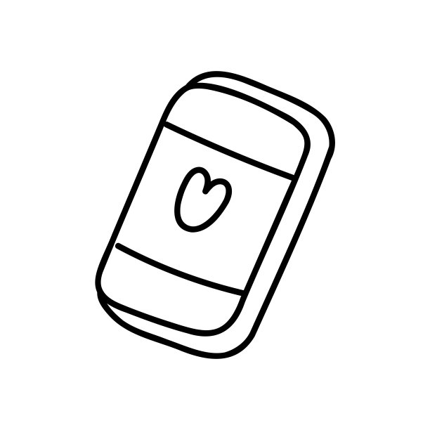 带心形图标的手机。有心形图标的智能手机，比如。爱的概念，情人节。网页，帖子，信使的设计元素。向量插图在线性风格图片下载