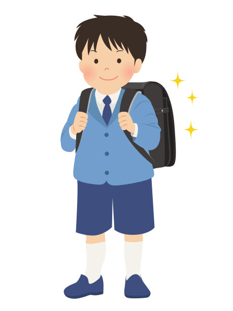 一年级新生背着书包(前)图片下载