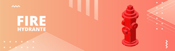 带有消火栓的横幅用于印刷和设计。矢量插图。图片下载