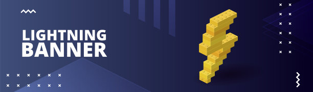 横幅与闪电印刷和设计。矢量插图。图片下载