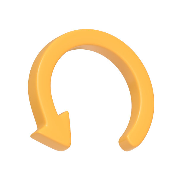 黄色箭头图标，更新符号孤立在白色背景上图片下载