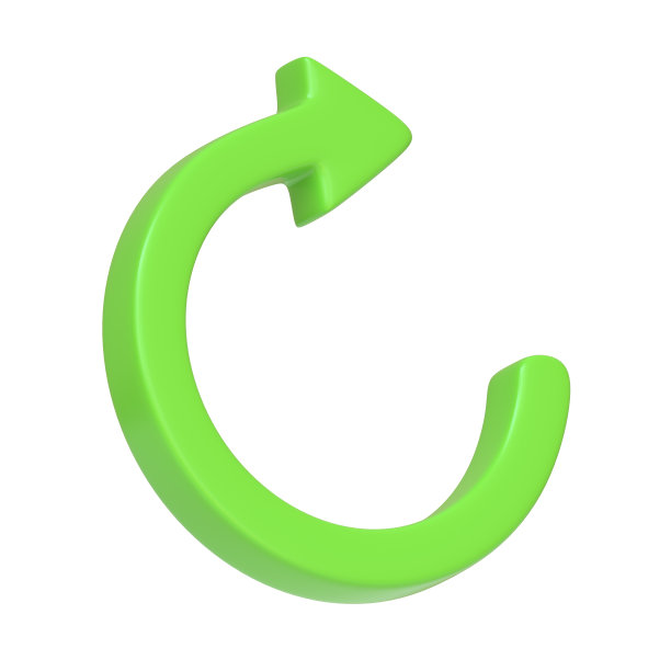 绿色箭头图标，更新符号孤立在白色背景上图片下载