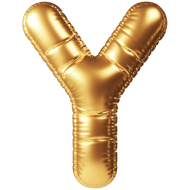 金气球3D字母Y图片下载