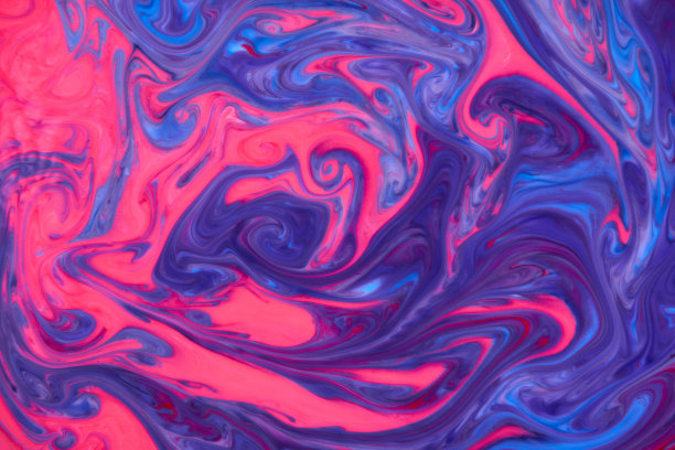 抽象的油漆颜色背景。系外行星宇宙海洋图案，油漆污渍。大理石花纹的效果。背景与抽象旋转油漆效果。液体丙烯图片与流动和飞溅。混合图片下载