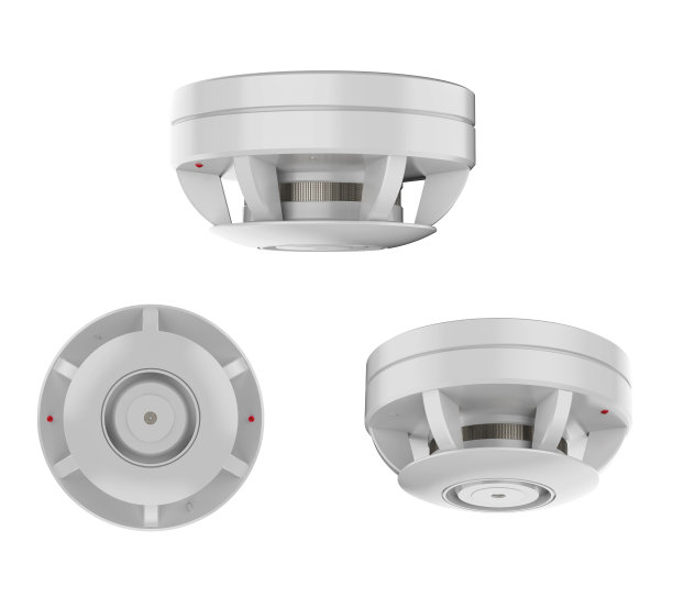 烟雾探测器隔离在白色上图片下载