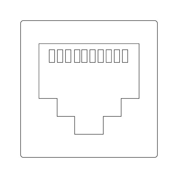 电缆矢量以太网图标- Rj45图标矢量图片下载