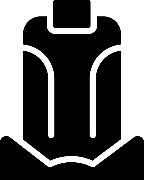 汽车座椅固体和字形矢量插图图片下载