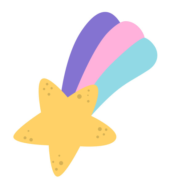 矢量飞行彗星与彩虹色的尾巴。流星插图。独角兽宝藏概念。魔术或童话装饰的卡片孤立的白色背景图片下载