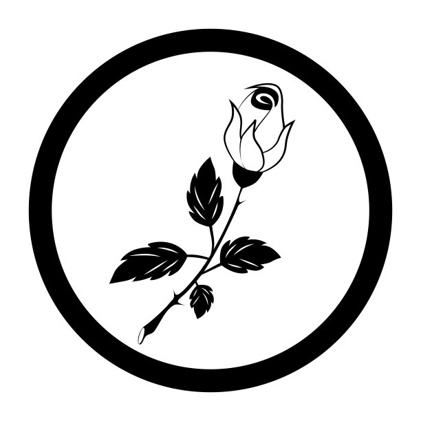 优雅而有创意的玫瑰花标志适合各种用途的您的企业标志，可以用作符号、图标或其他。玫瑰标志灵感。图片下载