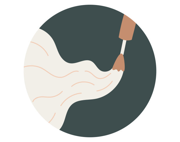 社交媒体亮点封面模板。指甲油刷，修指甲。矢量隔离圆形贴纸，平面风格。图片下载