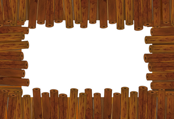 卡通场景与传统农村木制农场框架边界与空间文字插图的孩子图片下载