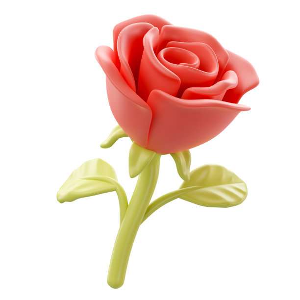 三维玫瑰图标图片下载
