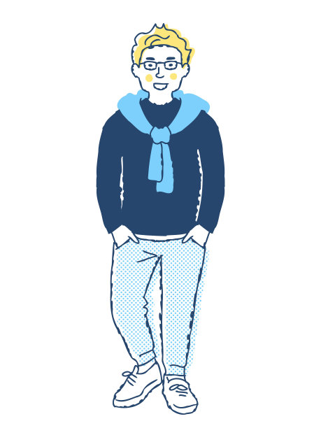 微笑的年轻人全身图片下载